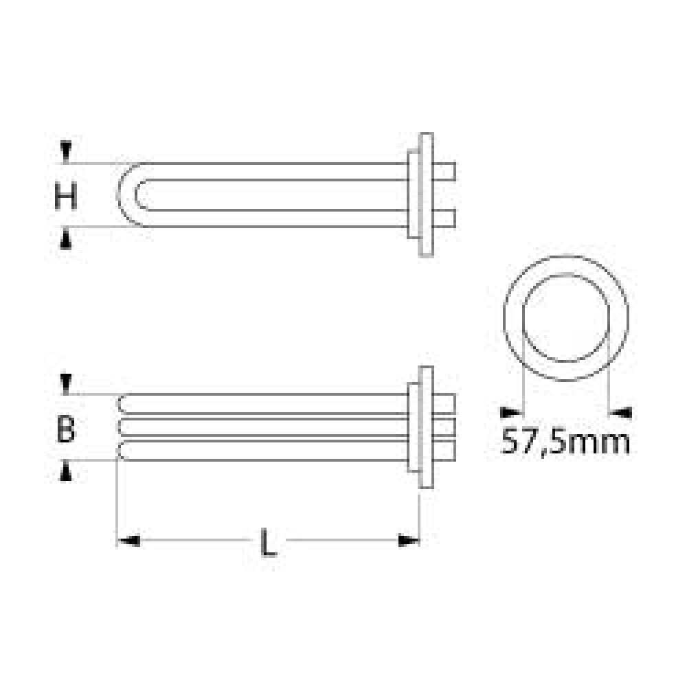 Rezistenta 9000W, 230V, L 470 mm, cu 3 circuite - 415265