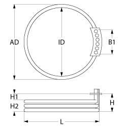 Rezistenta cuptor Wiesheu Wiwa 7000W, 230V, ext. ø 460mm, cu 3 circuite - 415831