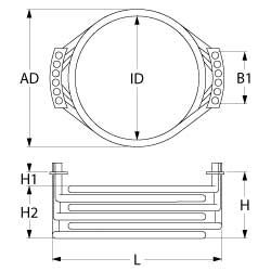 Rezistenta circulara interna 15000W, cu 6 circuite, diametru exterior ø 515mm, Fagor T323002 - 417198