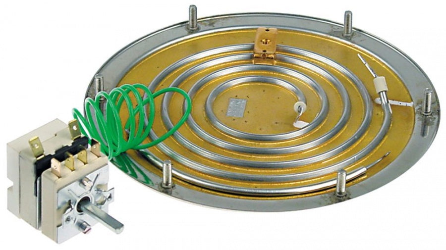 bottom heater 1800W 230V heating circuits 1 ø 196mm control thermostat 128°C M5