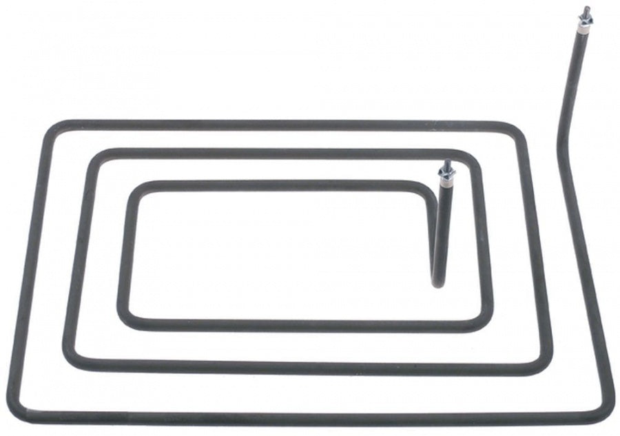 heating element 2000W 400V L 380mm W 265mm H 110mm tube ø 8,5mm mounting pos. outer connection M4