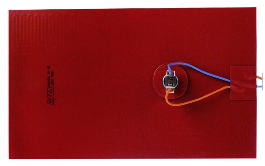 Rezistenta folie silicon rosu 290 x 175 mm, 500 W, 230 V, cu limitator de temperatura, t.max. 140°C, rezistenta plana autoadeziva - 418763