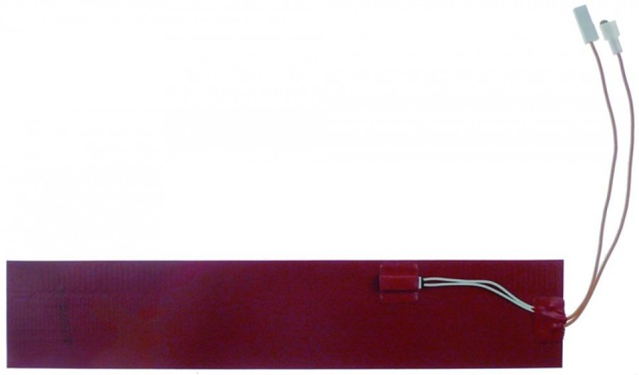 Rezistenta adeziva din folie silicon rosu 380 x 73 mm, 500 W, 230 V, cu limitator de temperatura, t.max. 140°C, rezistenta plana autoadeziva - 419007