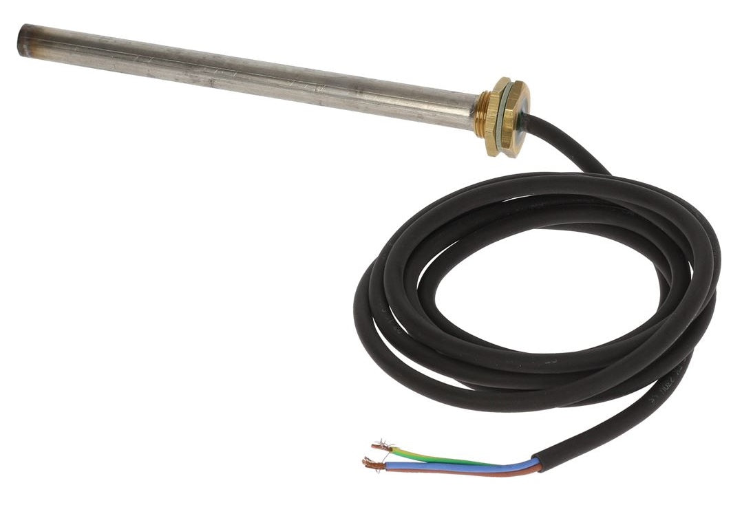 Rezistenta PTC cilindrica - cartus, 150W, 230V, ø 12mm, L 180mm, filet 3/8", lungime cablu 2000 mm - 419313