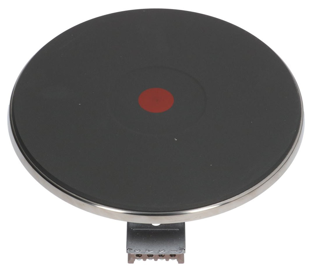 Plita electrica rotunda ø 225mm, 2600W, 230V, conectare cu 4 suruburi, cu inel exterior inox inalt 8mm - 490020