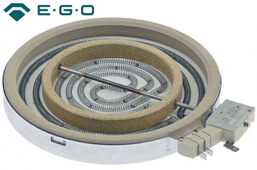 Rezistenta radianta ø 200 mm, 1800 W, 230V, cu 2 zone pentru plita vetroceramica - 490040