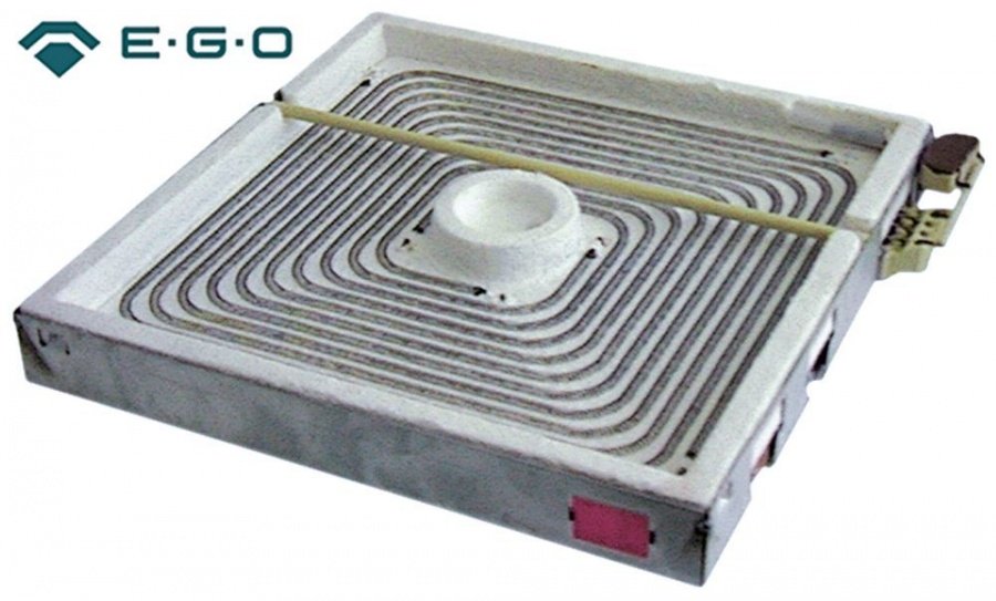 radiation heater L 300mm W 300mm 3500W 400V connections 3 square without pan detection EGO