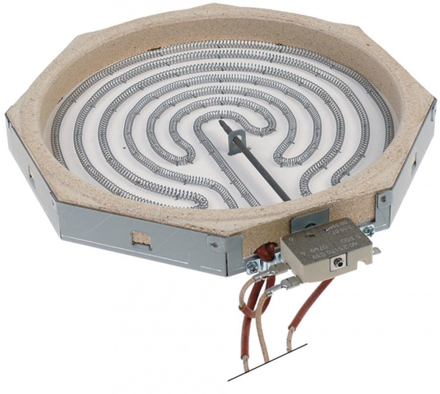 Rezistenta radianta octogonala pentru plita vitroceramica 2500 W, 230 V, 250x250 mm, 2 circuite - 490152