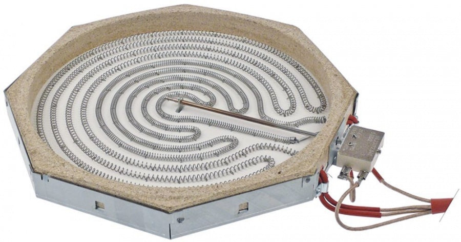 Rezistenta radianta octogonala 3400 W, 230 V, L 300x300 mm, 2 circuite, H 30 mm 100.355A.D - 490200