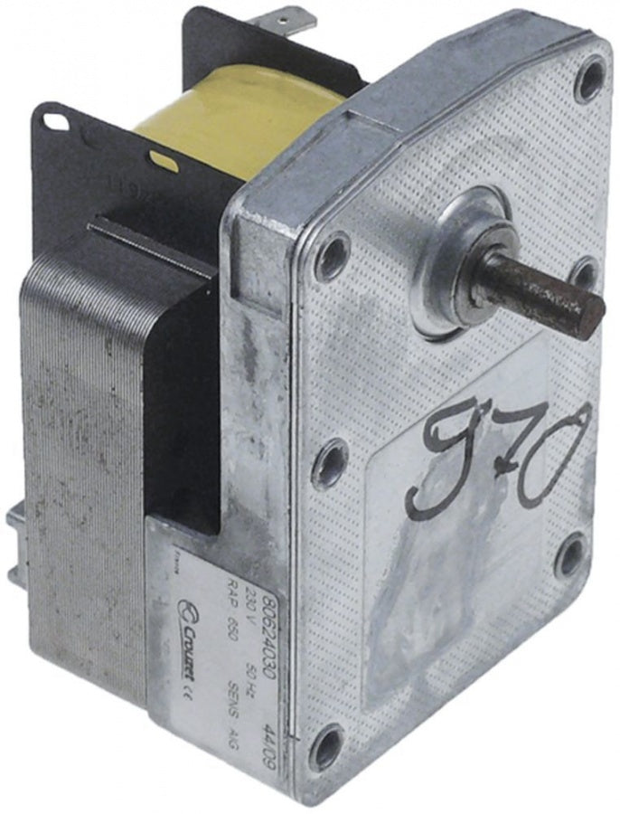 gear motor CROUZET 230V 50Hz 650rpm shaft ø 6x5mm L 91mm W 64mm H 58mm