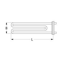 Rezistenta scurta 1950W, 230V, lungime activa 190mm, latime 70mm, flansa 69x18mm - A308007