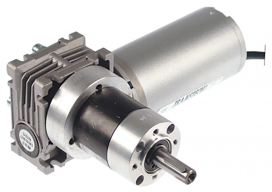 Motoreductor TRANSTECNO tip MCB30240109P, 24 V, viteza 4,3 Rpm, ax ø 12 mm, pentru banda transportoare - 500820