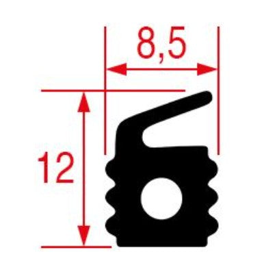 Garnitura capac pentru masina de vidat latime 12 x 8.5 mm, vanzare la m liniar - 502285