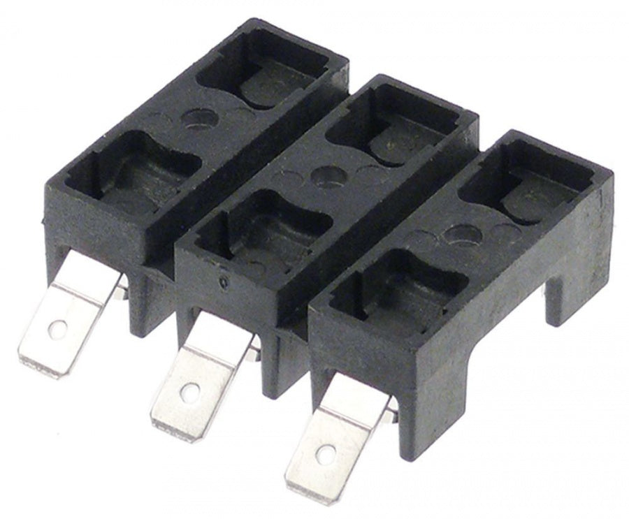 fuse holder triple suitable fuse ø6.3x32mm 16A rated 300V L 44mm W 36mm H 13mm connection F6.3 -504475