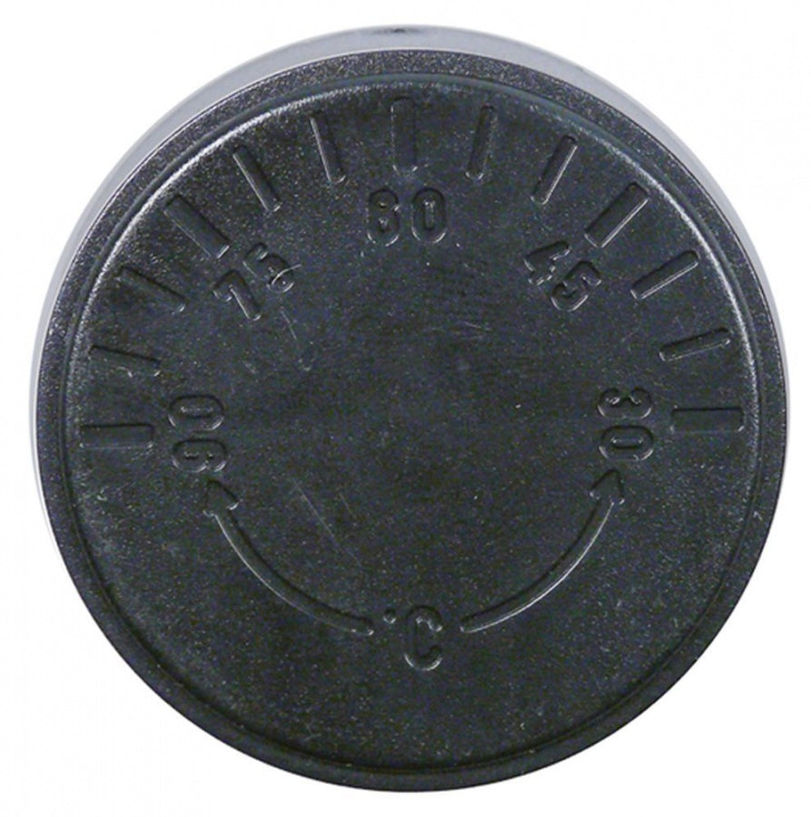 knob thermostat t.max. 90°C ø 43 mm shaft ø 6x4,6mm flat surface -135° - Code 511304