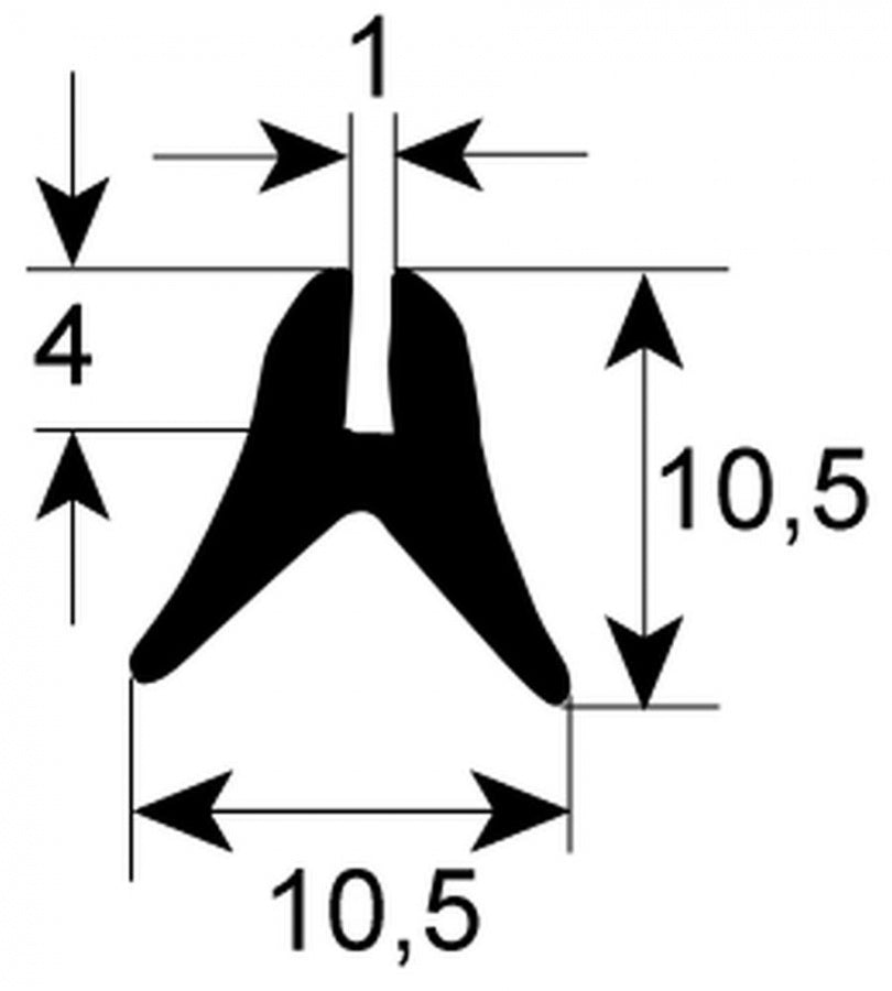 oven gasket profile 1615 L 1950mm Qty 1