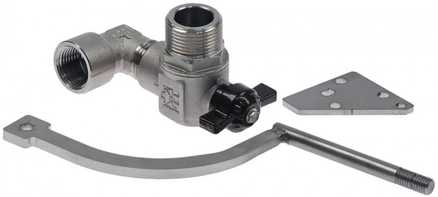 ball valve connection  angled, with elbow connection