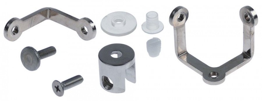 mounting set for glass mounting