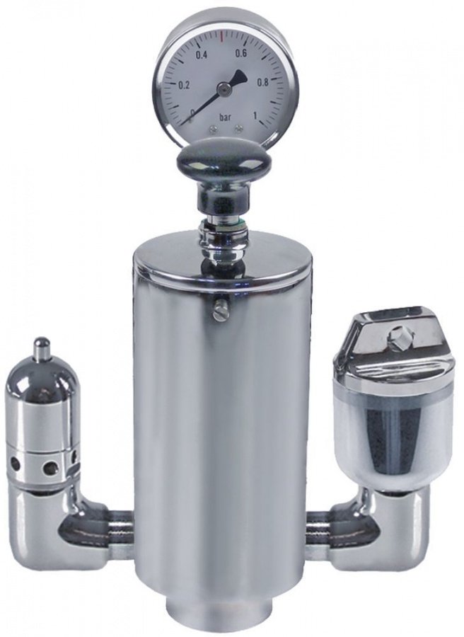 Valva de siguranta filet 1" 0.4bar cu manometru/valvă de aerisire stânga/pâlnie dreapta - 514469