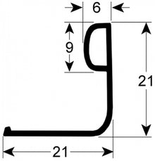 door seal L 590mm dishwasher equiv. no. 437075 suitable for ELETTROBAR, WOLK