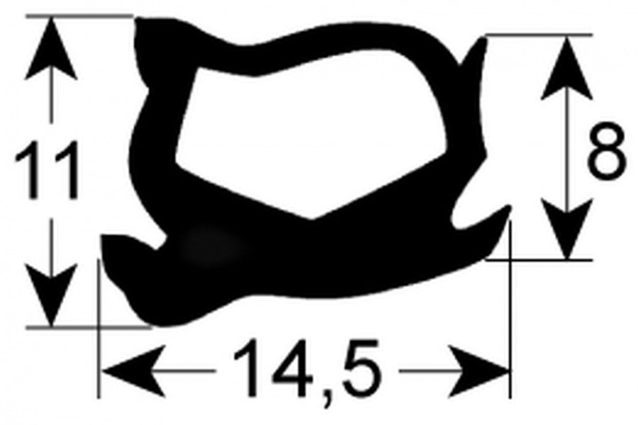 door seal 3-sided L 565mm W 427mm mounting pos. upper for dishwasher