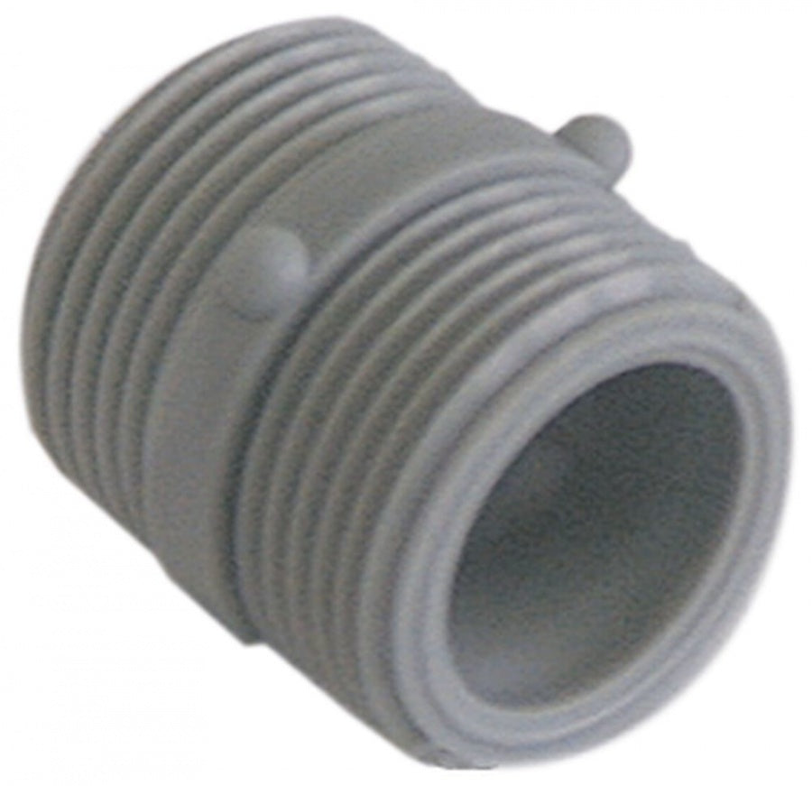 Niplu filetat 3/4" - 3/4", din plastic gri - 520064
