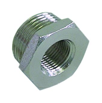 Reducție filet 3/4â€³ FE - 1/2â€³ FI alamă nichelată DC 30 lungime totală 17,5mm - 520182