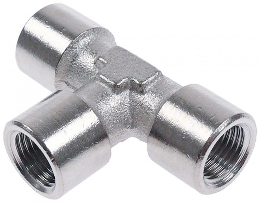 Racord T 1/8" - 1/8" - 1/8", filet interior, din alama cromata - 520385