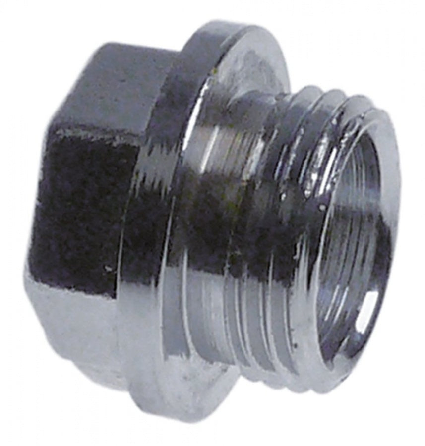 Capac cu filet filet M18x1,5 alamă cromată L 18mm număr de cheie 17  - 520471