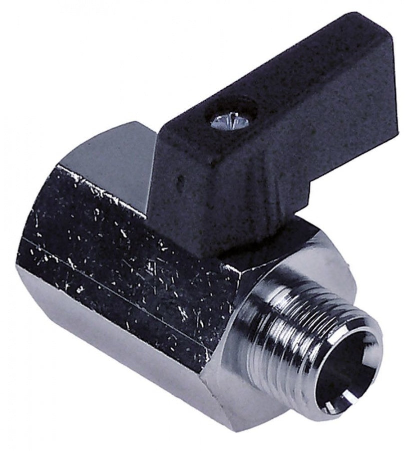 Robinet cu bila cu filet int. 1/4" ET, ext. 1/4", DN 8, din alama cromata, L 30 mm, maner ø 22 mm - 520722