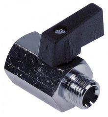 Robinet cu bila cu filet int. 1/4" ET, ext. 1/4", DN 8, din alama cromata, L 30 mm, maner ø 22 mm - 520722