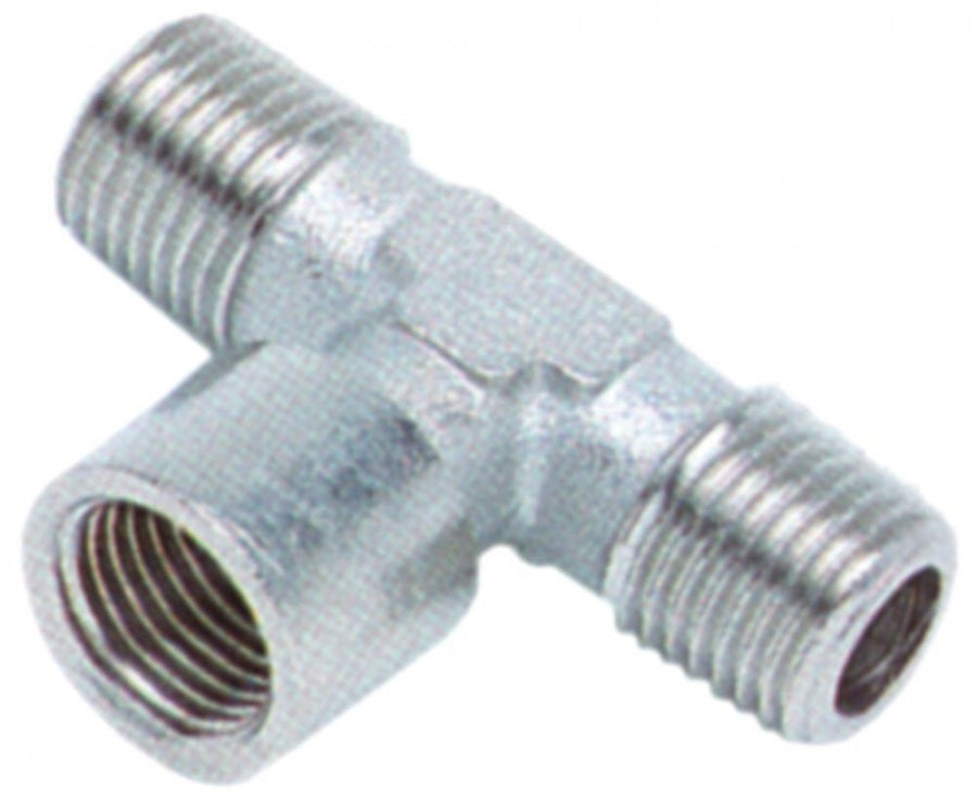 Racord T, 2x filet ext 1/8" + 1x filet int 1/8", din alama nichelata - 520800