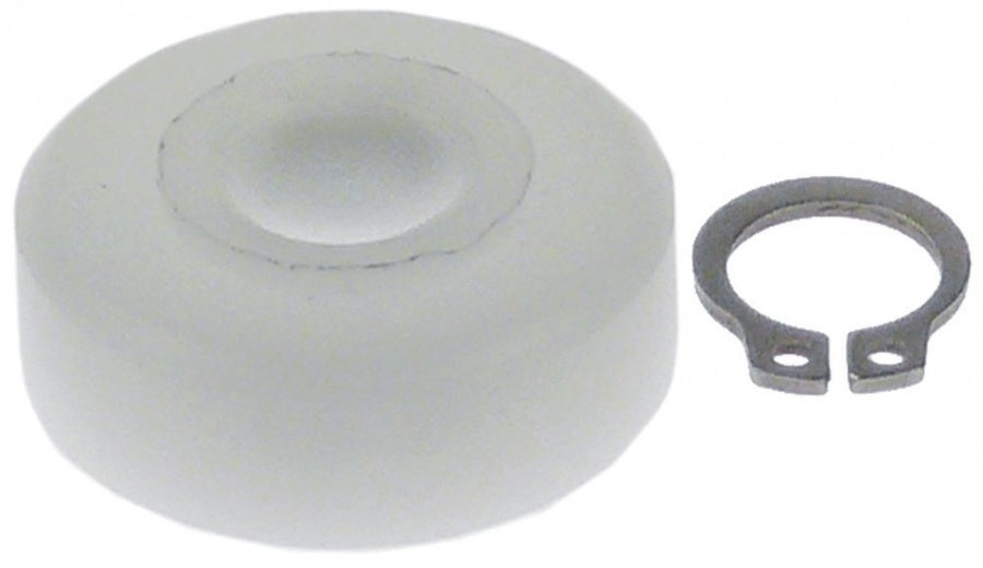 roller ø 23mm H 9,6mm for hood mechanics plastic white hole ø 8mm