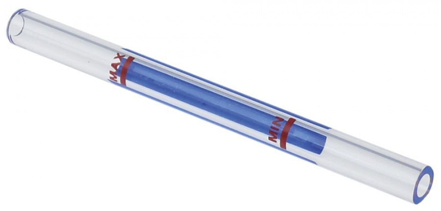 water level tube ø 11mm H 140mm ID ø 6,5mm marking Min/Max red/blue