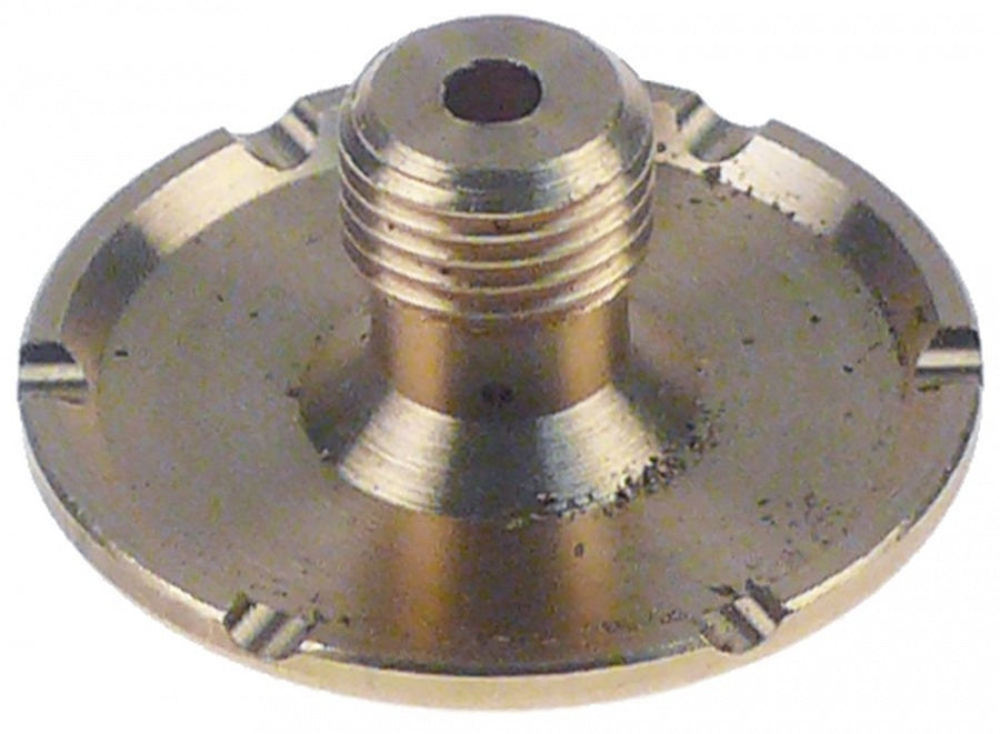 water dispersion ø 30mm hole ø 3mm H 14,5mm ET M10x1 IT M5 6 notches 2,8mm brass 2 holes