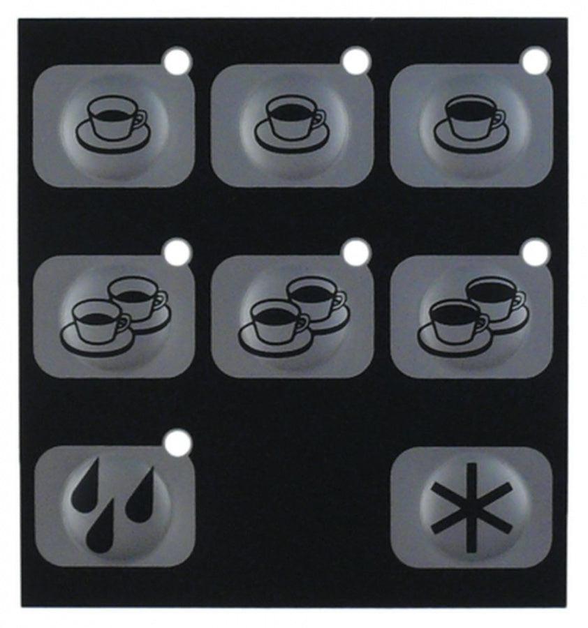 keypad foil black/silver buttons 8 L 75mm W 70mm