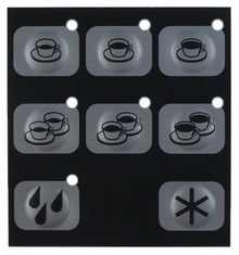 keypad foil black/silver buttons 8 L 75mm W 70mm