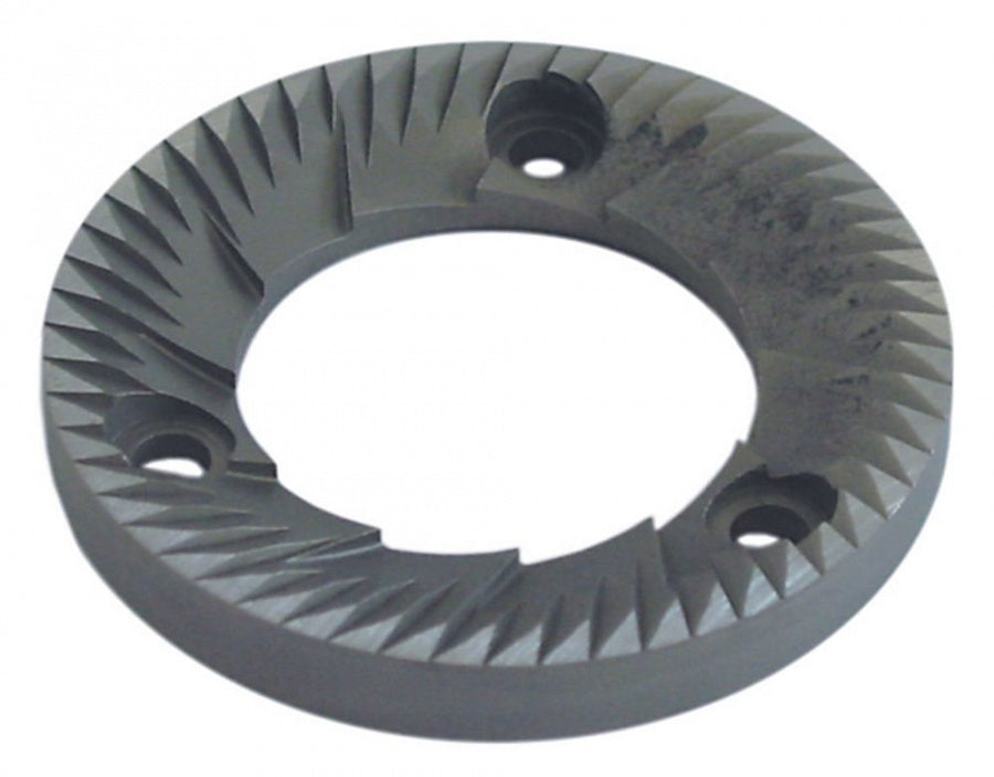 grinding burrs pair turn direction left D1 ø 75 mm ID ø 43 mm H 9 mm tooth spacing 4 mm hole ø 6,5 mm - Code 527211