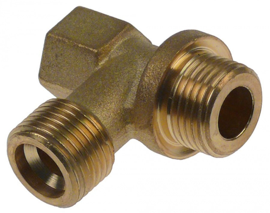 T-fitting 1/4" - 1/2" - 1/2", L 46 mm, brass, for boiler - 527985