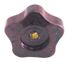 Buton stelat pentru robinet, ax 7 x 7 mm, ext. ø 58 mm, maro - 529813