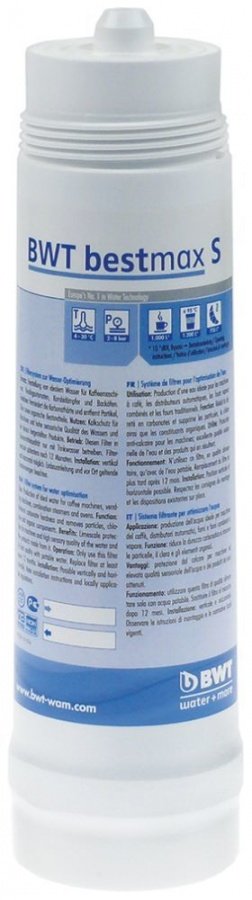 Cartus filtrant BWT bestmax S, capacitate 1200 litri, presiune de lucru max 8 bari, temp. 4-30°C, ø 88 mm - 530072