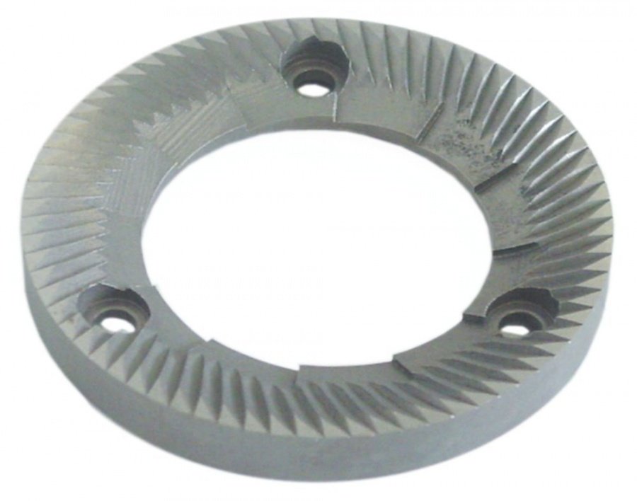 grinding burrs pair turn direction right D1 ø 83mm ID ø 49mm H 9,6mm tooth spacing 3,5mm hole ø 6mm