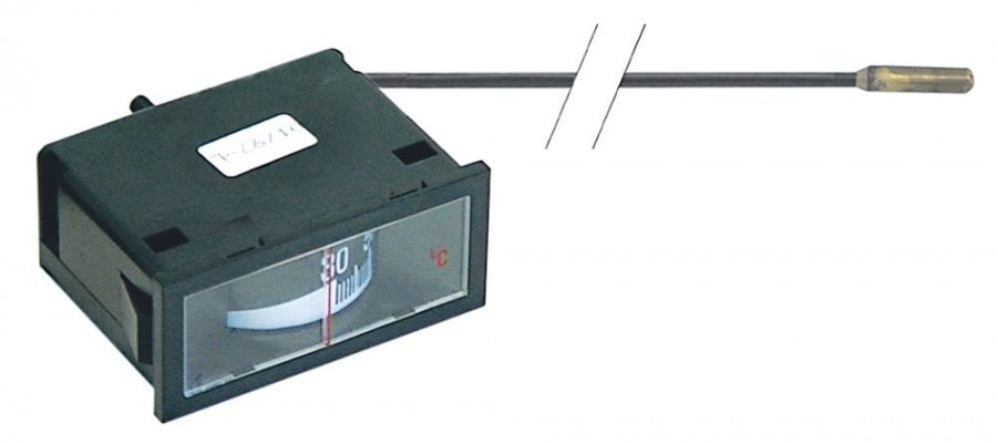 Termometru dreptunghiular 0 +120°C, bulb ø 6,5x23 mm, capilar 1500 mm, montare 58x25,5 mm - 541063