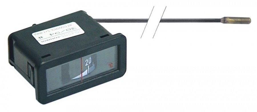 Termometru dreptunghiular 58 x 25,5 mm, temp. 0+120°C, bulb ø 6,5 x 20 mm, capilar 3 m - 541095