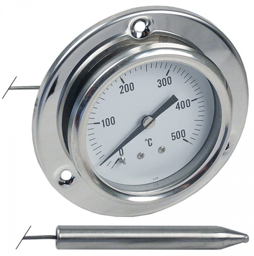 Termometru cuptor 0 - 500°C, montare ø 60 mm, senzor ø 10 x 63 mm, capilar 1000 mm - 541235