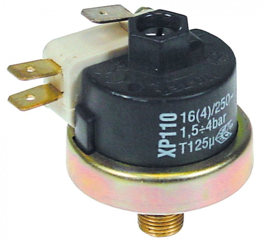 Presostat  XP110, reglabil 1,5-4,0 bar, setare fabrica 3 bar, 16A, 230V, diam. ø 38 mm, filet 1/8"(M9,5) - 541341