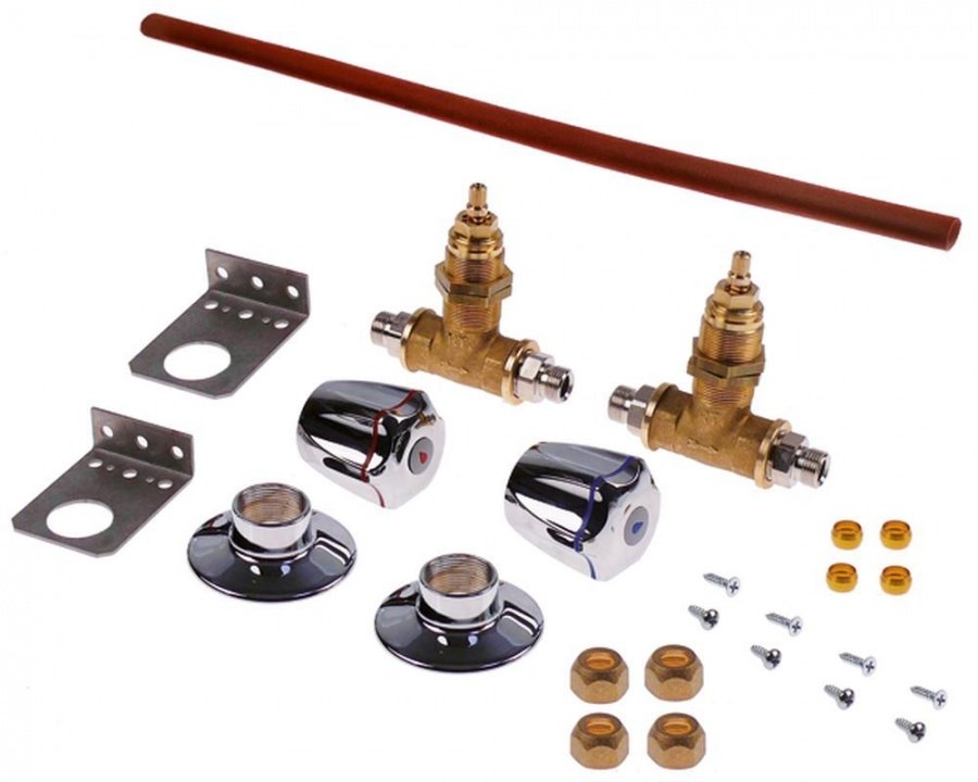 Set complet de conversie robinet de inchidere 3/8", contine 2 robineti - 541584