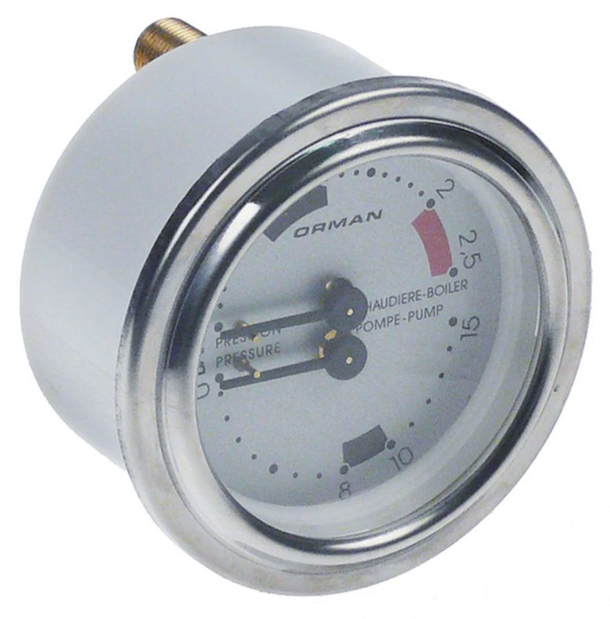 manometer double scale ø 63mm pressure range 0-2,5 / 0-15bar