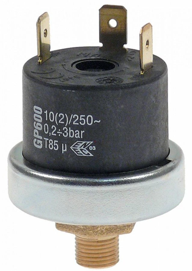 Presostat GP600, reglabil 0,2-3bar, 10A, 230V, ø 38 mm, filet 1/8" - 541806
