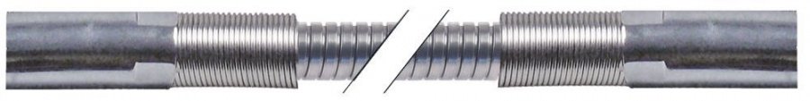 Furtun dus L 1075 mm, inox, racorduri 1/2", presiune de operare 10 bari, max 40 bari, t. max. 90°C - 541812